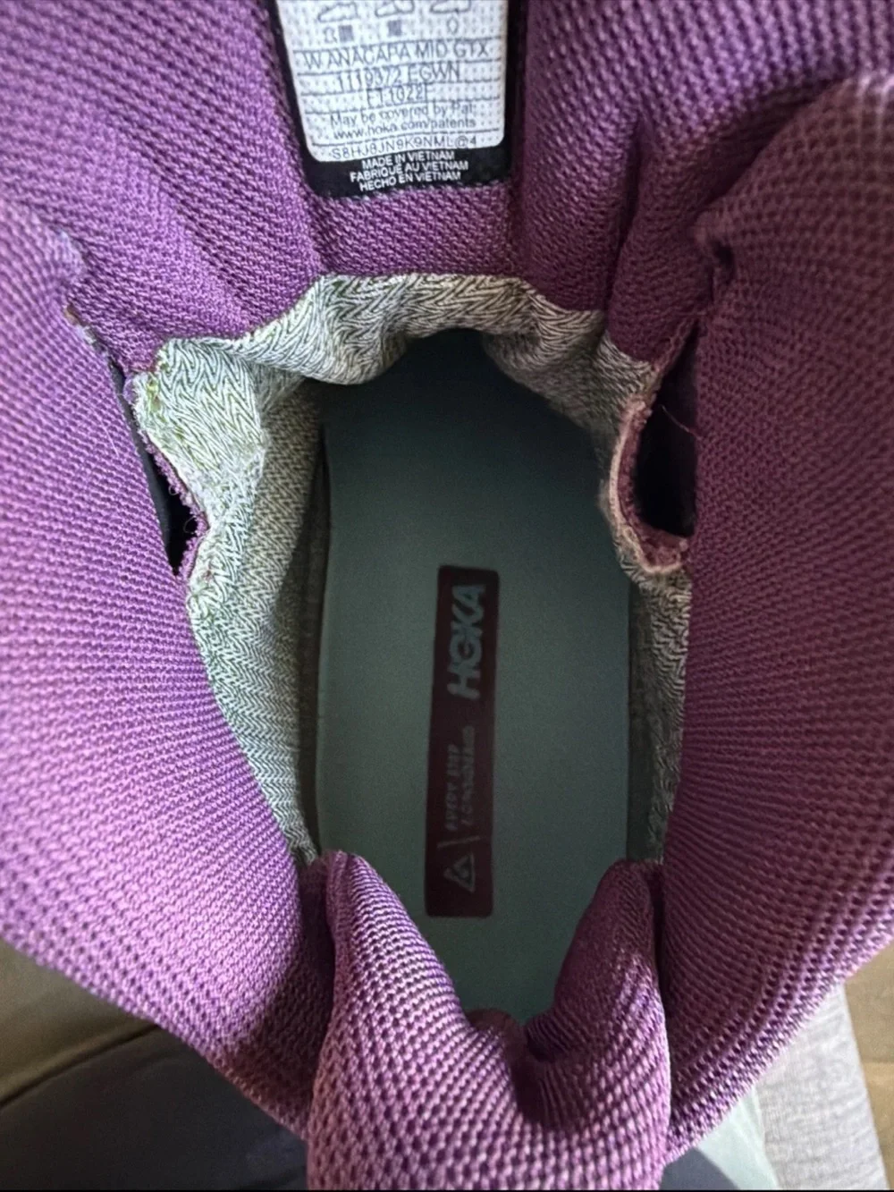 Hoka Lavender and Deep Purple High-Top Trail Sneakers